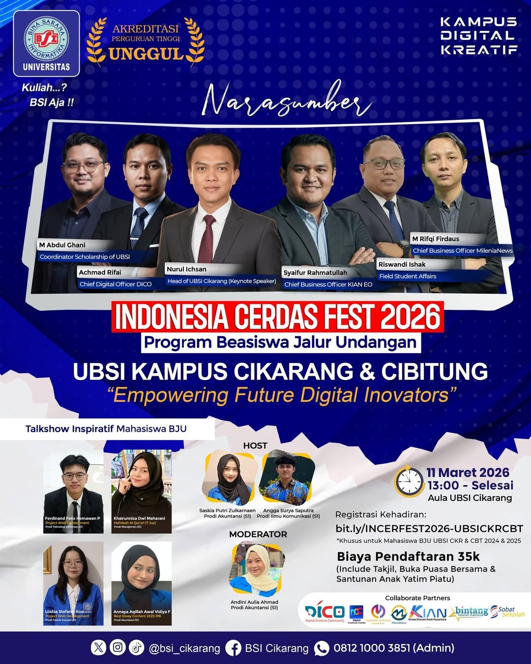 Indonesia Cerdas Fest 2026 Hadir di UBSI Cikarang