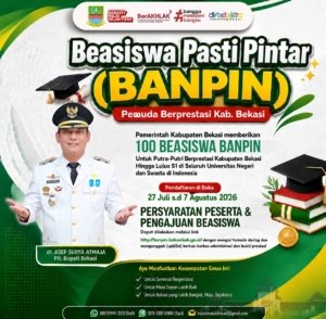 100 Beasiswa BANPIN Dibuka, Pemkab Bekasi Ajak Pemuda Berprestasi Raih Pendidikan Tinggi